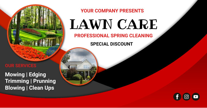 spring, event,sale, lawn service Facebook 共享图片 template