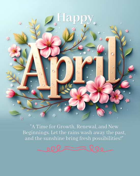 spring, event,sale , hello april Instagram Portrait template