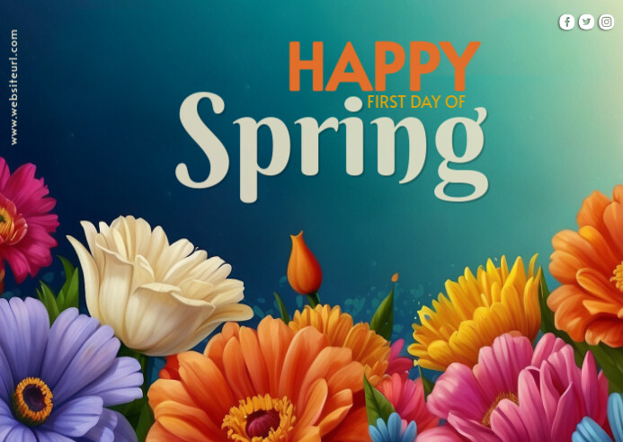 spring, event,sale , hello spring Cartolina template