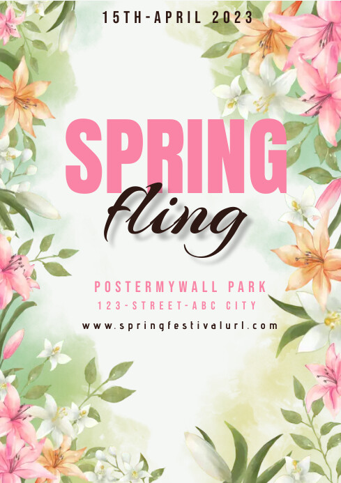 spring, event,spring card (5) A4 template