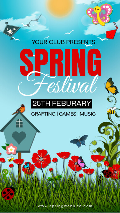 spring, event,spring card Instagram 快拍 template