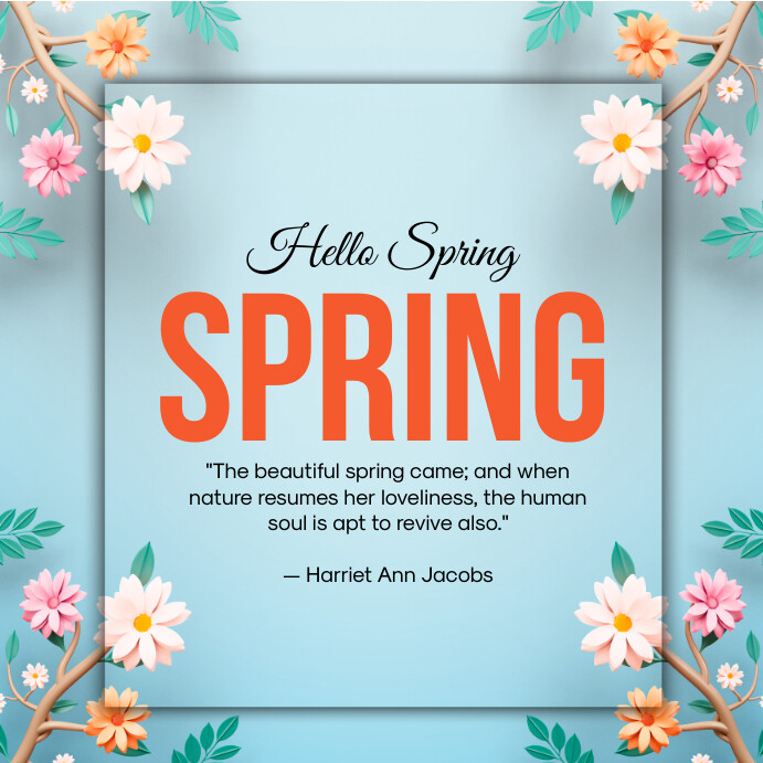 spring, event,spring card Instagram 帖子 template
