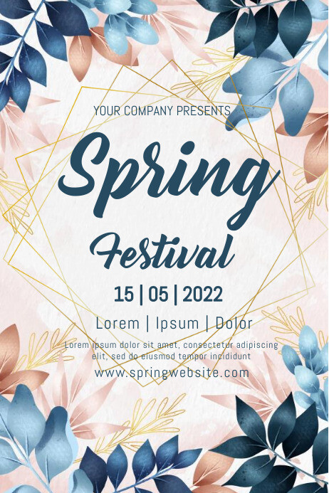 Anniversary,spring, event,spring card Poster template
