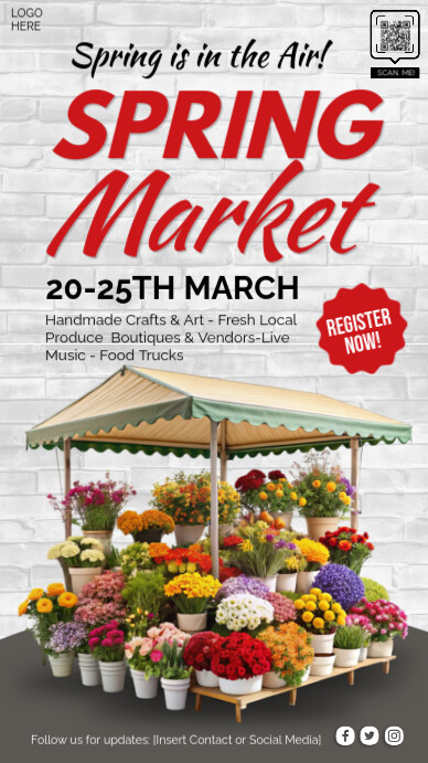 spring market, event,spring card Instagram Story template