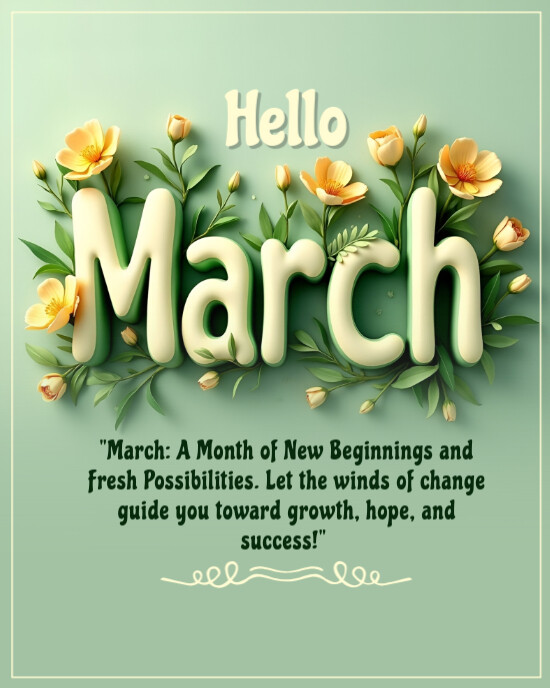 spring, event,spring card,hello march Instagram Portrait template