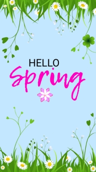 Spring, hello spring, spring party Historia de Instagram template