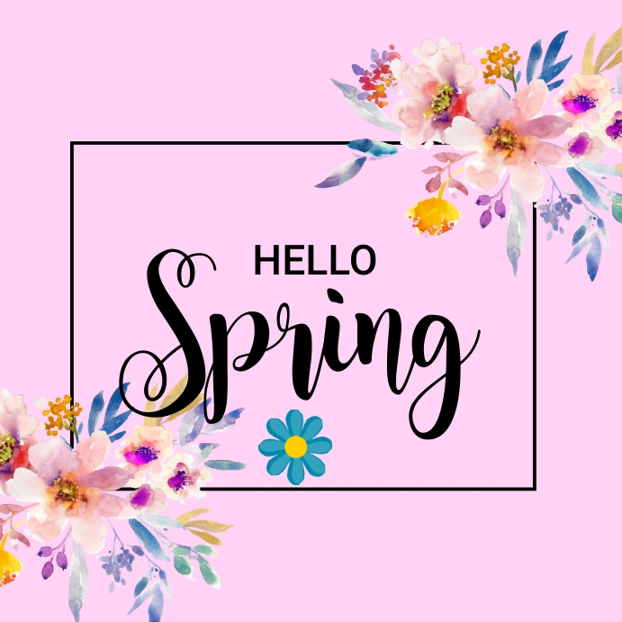 Spring, Hello Spring Square (1:1) template