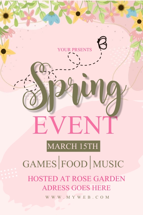 spring, poster Plakat template