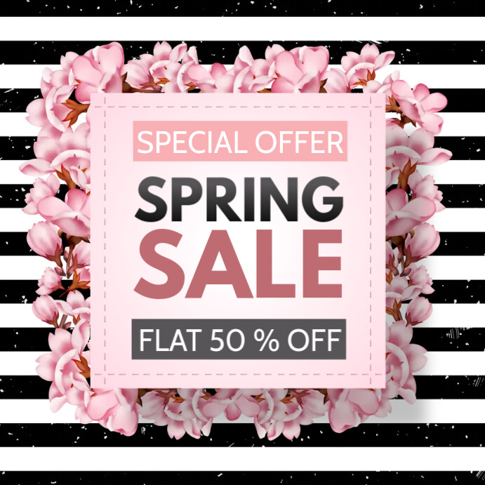 spring, retail ,hello spring Vierkant (1:1) template