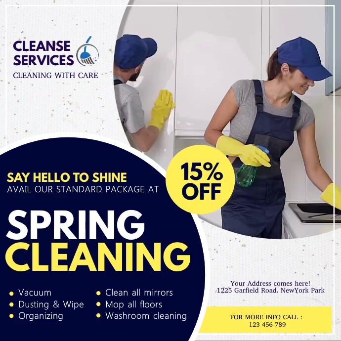 spring, spring cleaning service Post Instagram template