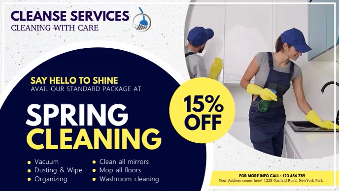spring, spring cleaning service video Facebook-covervideo (16:9) template