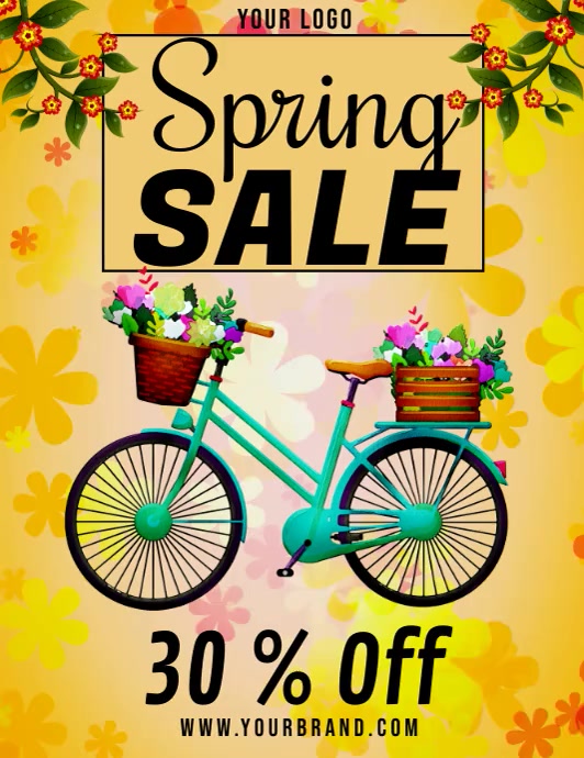 spring, spring sale video template 传单(美国信函)