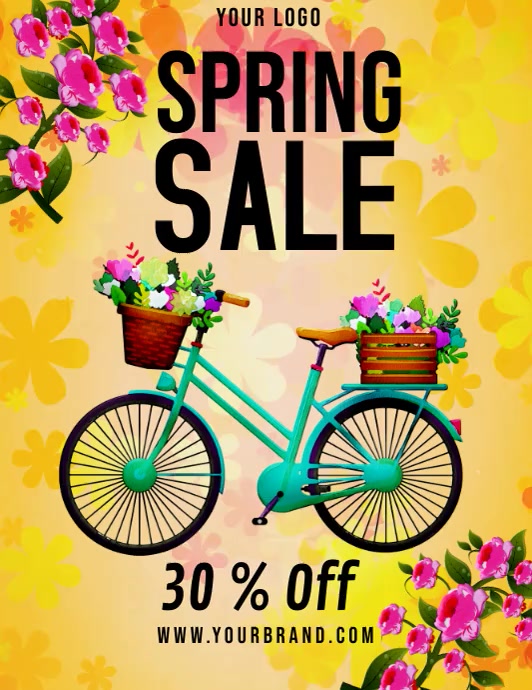 spring, spring sale video template Ulotka (US Letter)