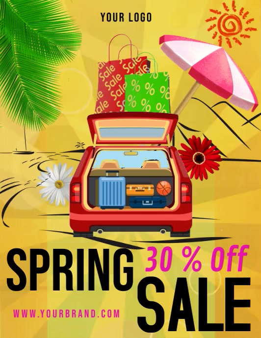spring, spring sale video template Flyer (US Letter)