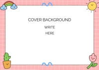Spring and flowers borders background assignments Carte postale template