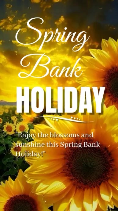 Spring Bank Card Design Plantilla de Spring bank holiday | PosterMyWall