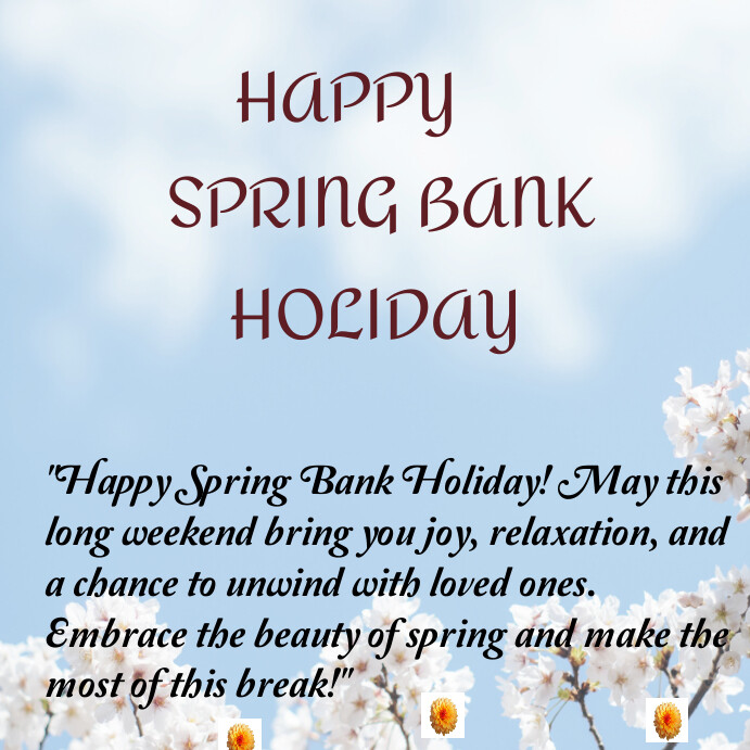 Spring bank holiday flyer Template | PosterMyWall