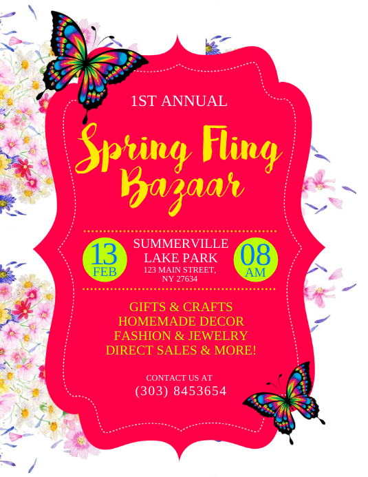 Sample Flyer Bazaar Spring Bazaar Flyer Template | PosterMyWall