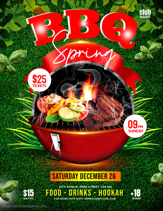 SPRING BBQ PARTY Template | PosterMyWall