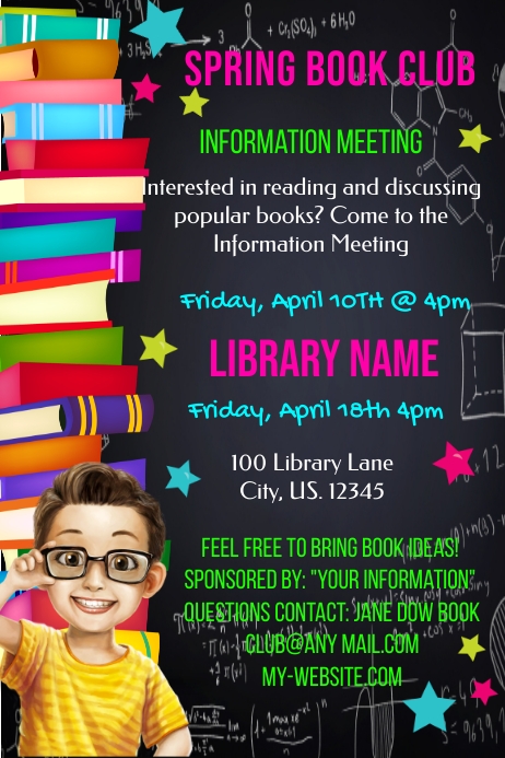Spring Book club Template | PosterMyWall