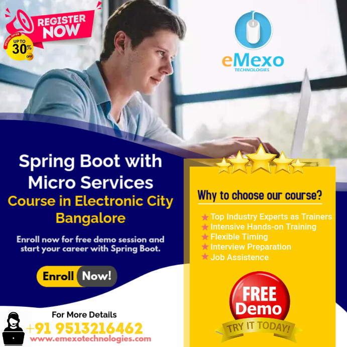 Spring Boot Course Instagram Post template