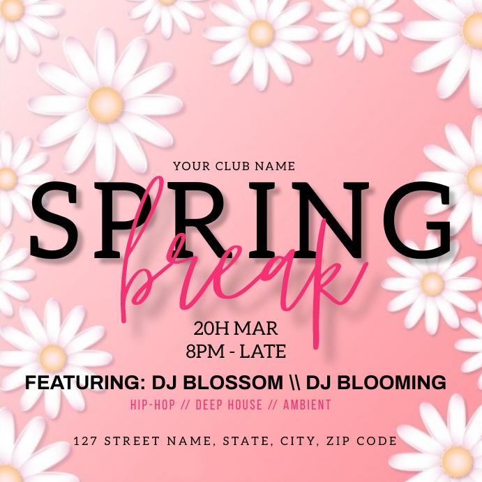 Plantilla de Diseño de Anuncio de Vacaciones de Primavera de | PosterMyWall