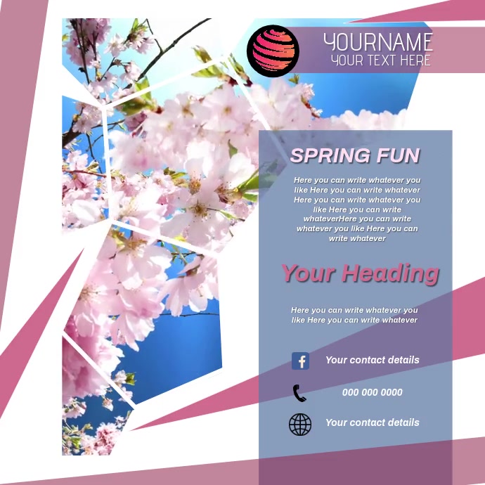 Plantilla de Anuncios de Vacaciones de Primavera Digital de Redes ...