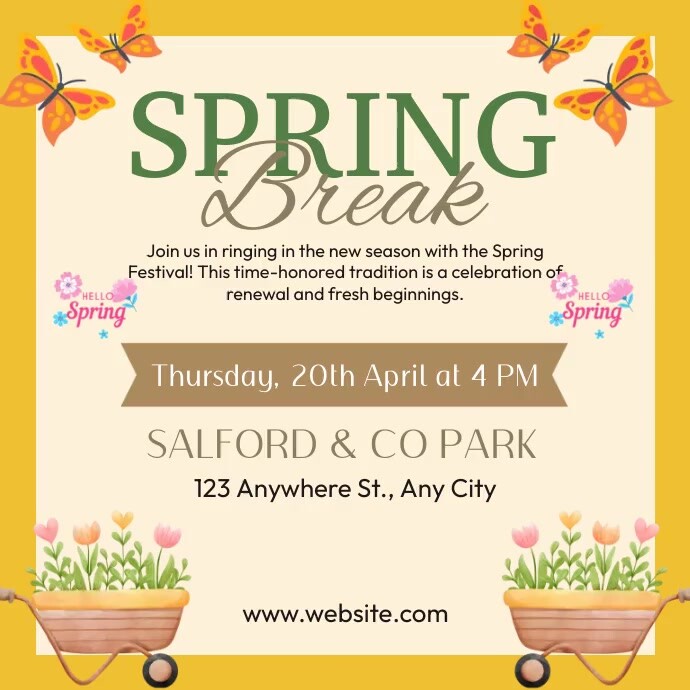 Spring Break Ads Template | PosterMyWall