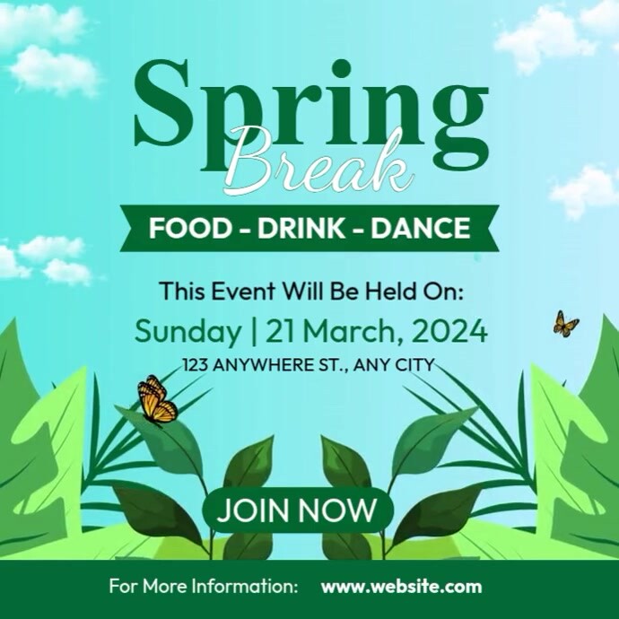 Spring Break Ads Template | PosterMyWall