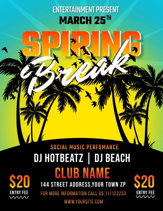 Spring Break Advert Flyer (US Letter) template