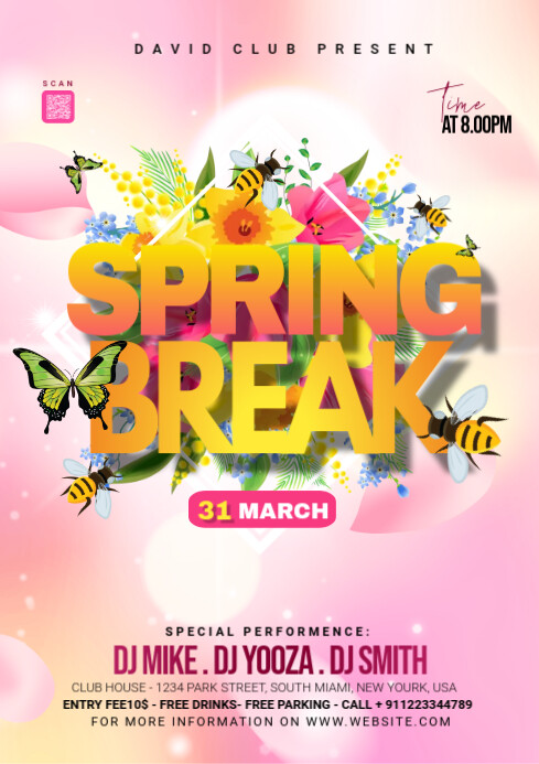 Spring Out Advertising Spring Break Advert Template | PosterMyWall