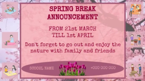 spring break announcement, digital display template