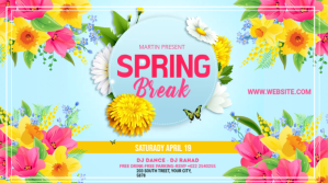 Spring Break Banner Template 2021 Publicación de Twitter