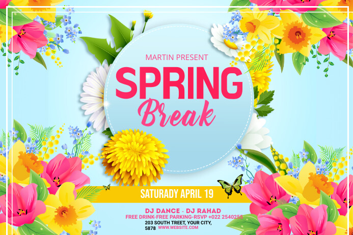 Spring Break Banner Template | PosterMyWall