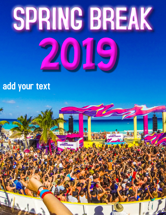 SPRING BREAK BAR AD Template | PosterMyWall