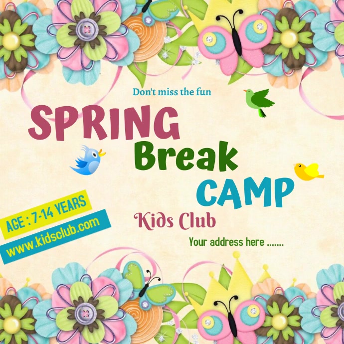 Copy of Spring Break Camp Instagram Post | PosterMyWall
