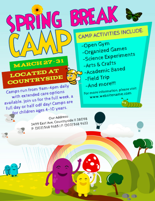 Spring Break Program Flyer Spring Break Camp Flyer Template | PosterMyWall