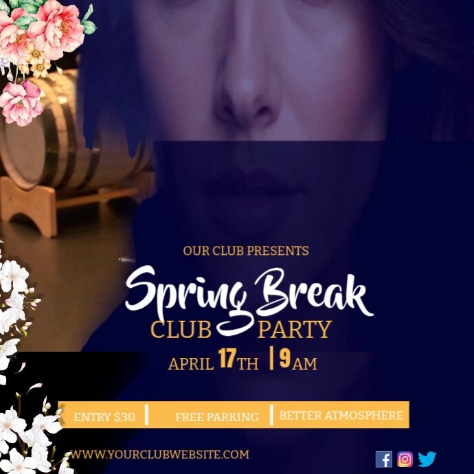 Spring Breakout Party spring break club party template | PosterMyWall