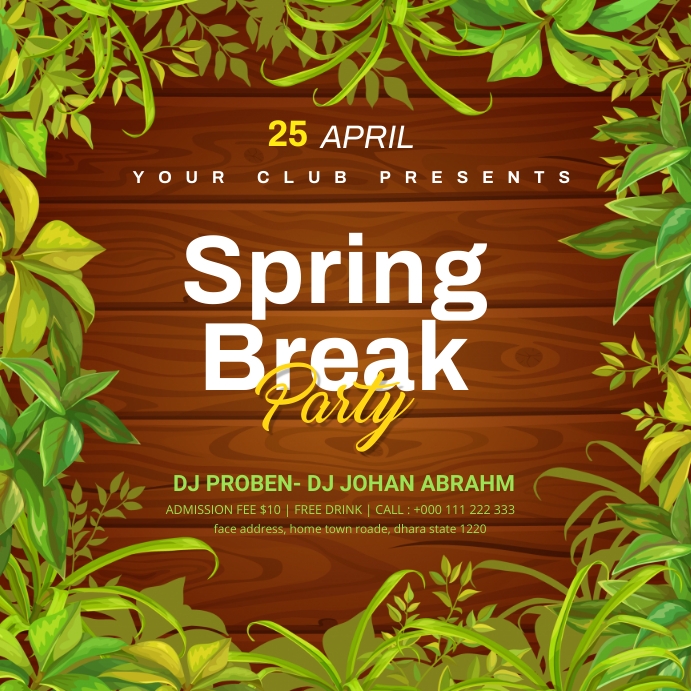 Spring Break Template | PosterMyWall