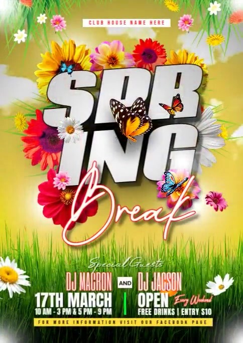 SPRING BREAK Template | PosterMyWall