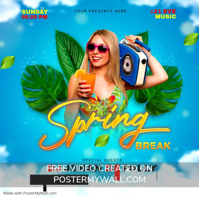 SPRING BREAK Template | PosterMyWall