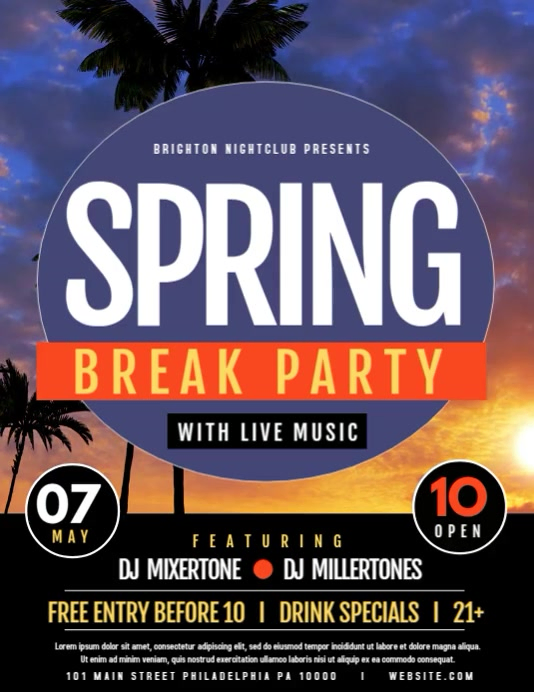 Spring Break Flyer (US-Letter) template