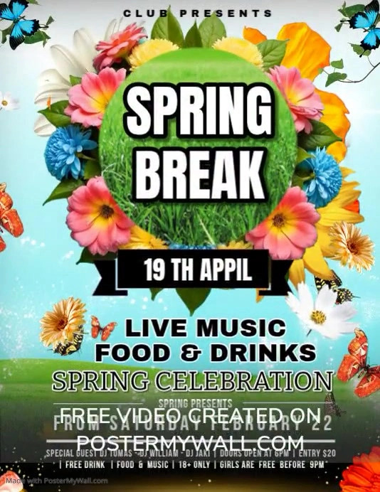 Spring Break Event Graphics Copy of SPRING BREAK | PosterMyWall