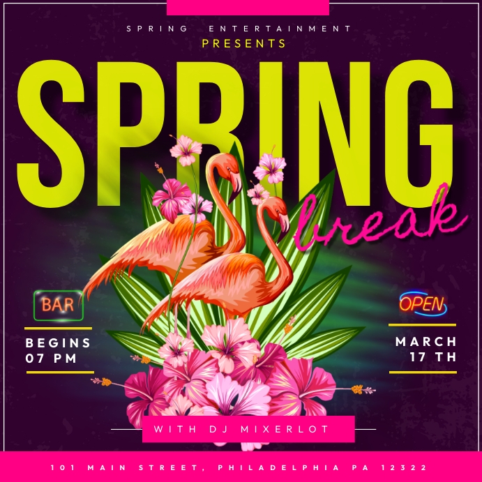 Spring Break Template | PosterMyWall