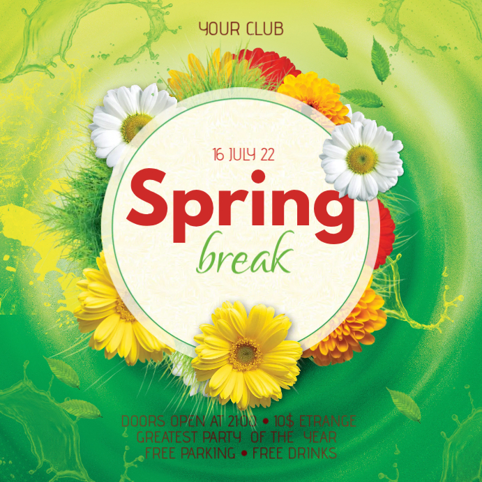 Spring Break Instagram Post template