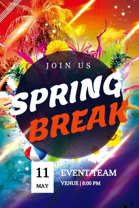 SPRING BREAK Template | PosterMyWall