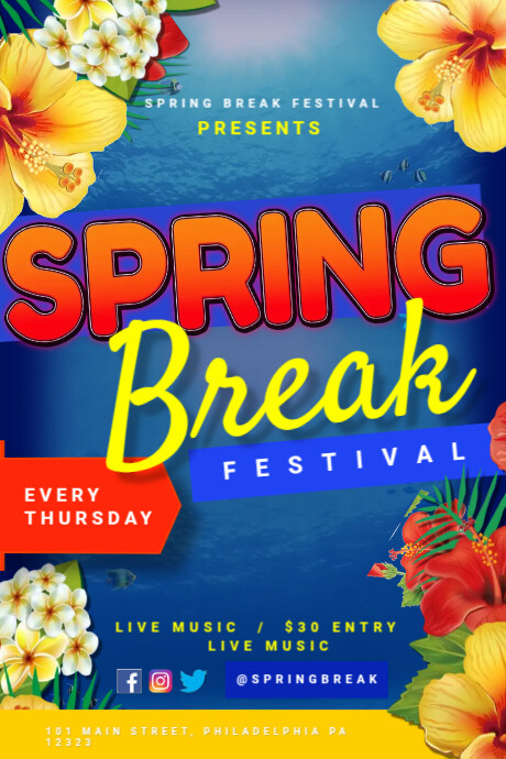 Spring Break Template | PosterMyWall