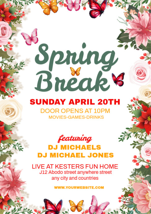 Spring break Template | PosterMyWall