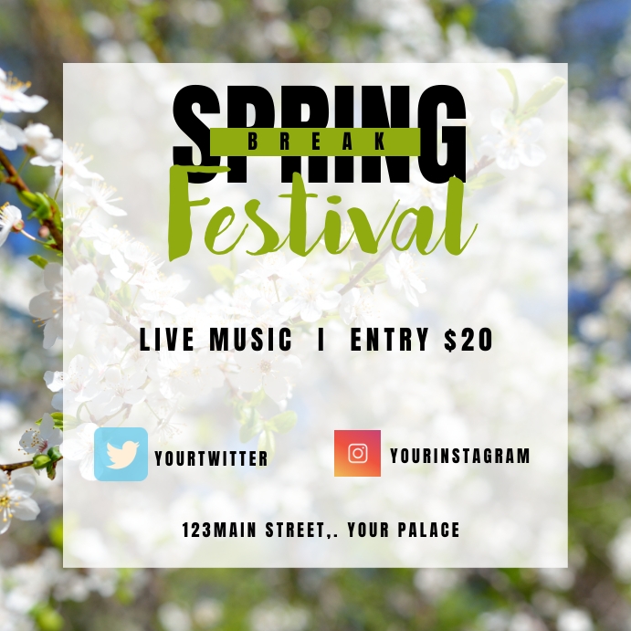 SPRING BREAK Template | PosterMyWall