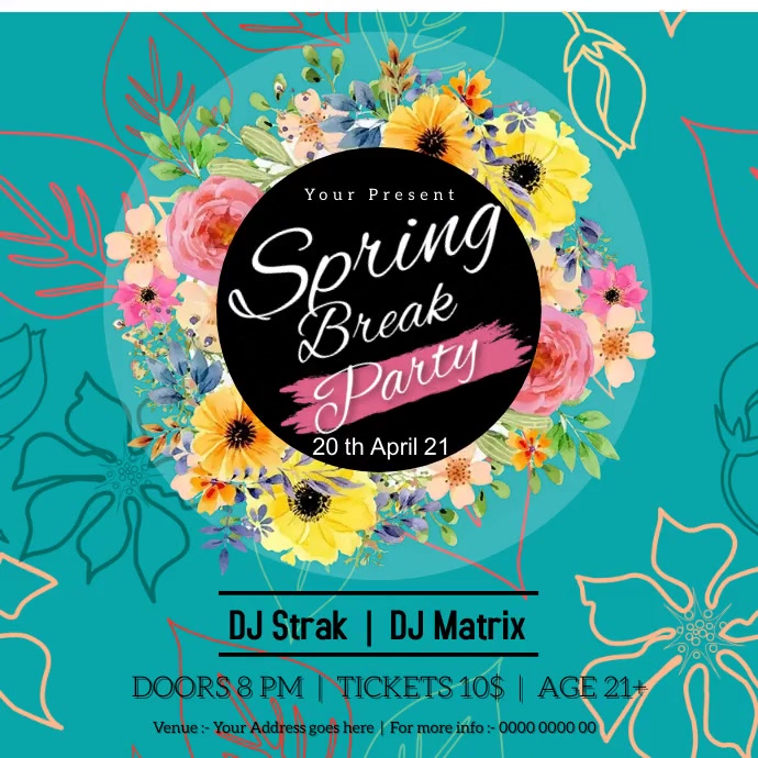 Spring break Template | PosterMyWall